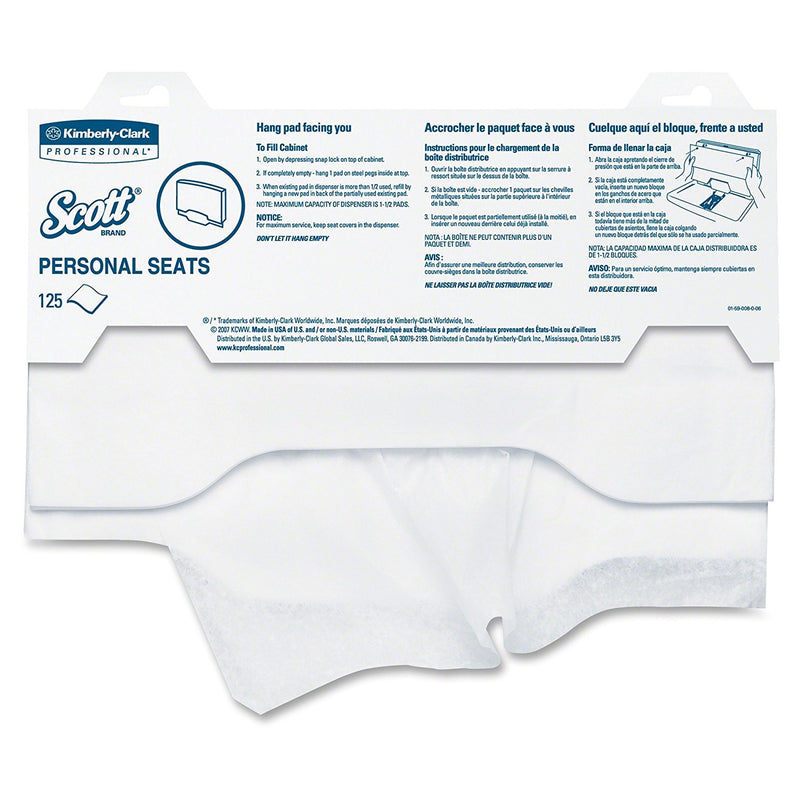 07410 SCOTT PERSONAL SEAT COVER WHITE 15X18 24PK/125SH/CS