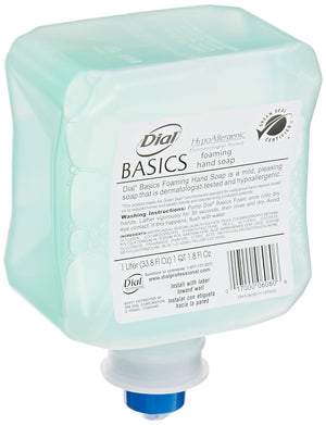 1324680 DIAL BASICS FOAMING HYPOALLERGENIC SOAP 6/1LT/CS